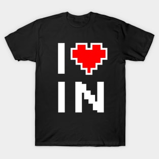 I Love IN - Pixel heart for Indiana gamer T-Shirt